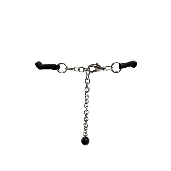 Vintage Elegant Black Beaded Necklace & Bracelet Set With Rhinestone N63 - Picture 4 of 7